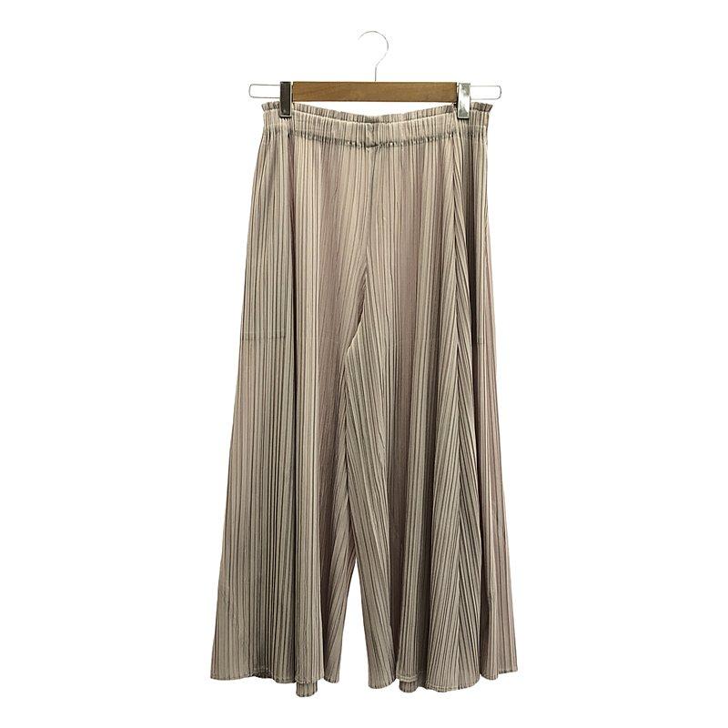 PLEATS PLEASE グレー系 ガウチョパンツ裾カットあり