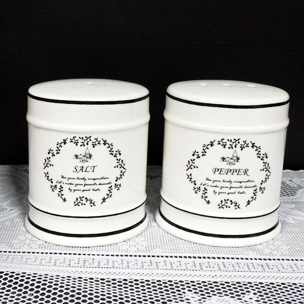 アンティーク調 Cantine ソルト＆ペッパーセット◇陶器◇塩 胡椒