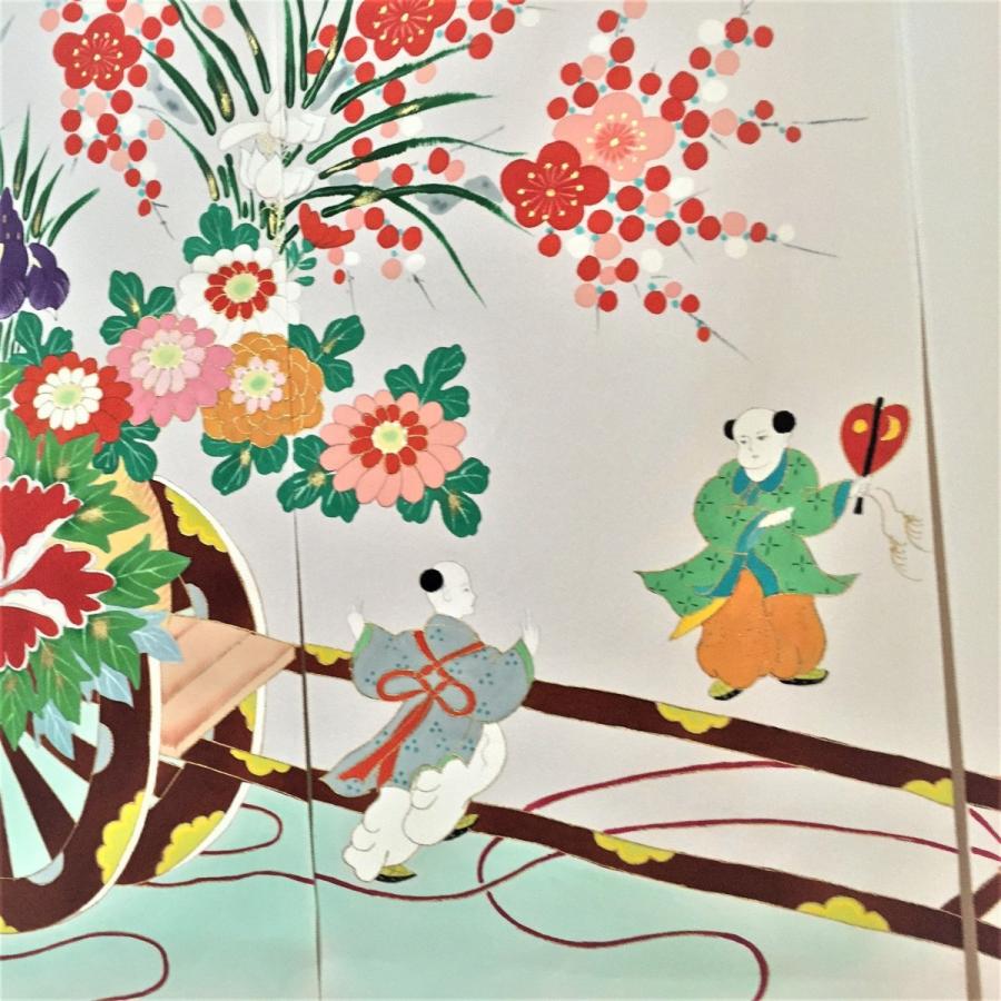 加賀友禅 花嫁のれん 花嫁暖簾 花車 手描き 花嫁のれん号 花嫁のれん館
