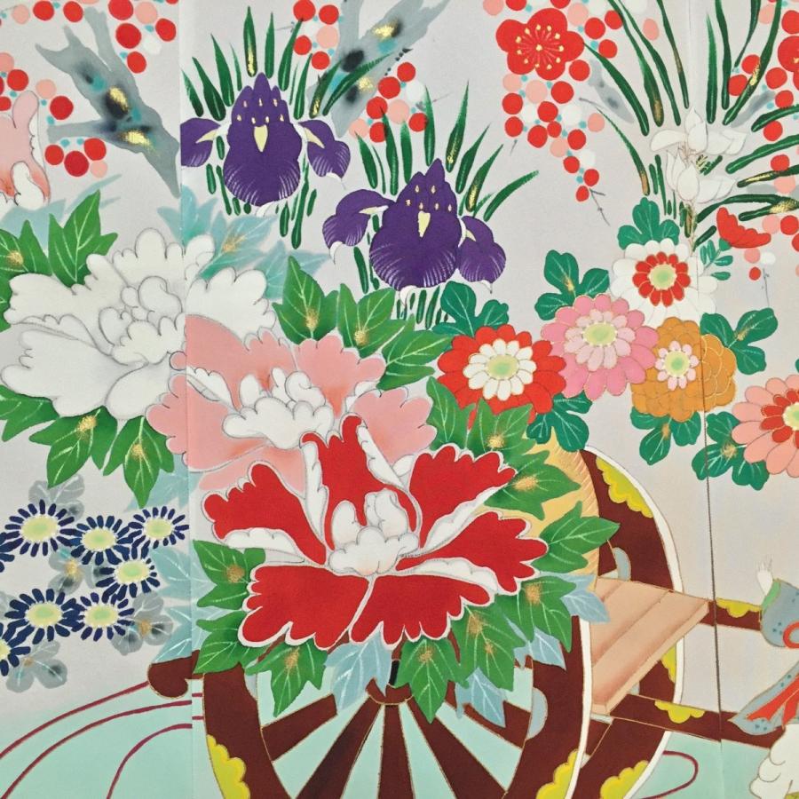 加賀友禅 花嫁のれん 花嫁暖簾 花車 手描き 花嫁のれん号 花嫁のれん館
