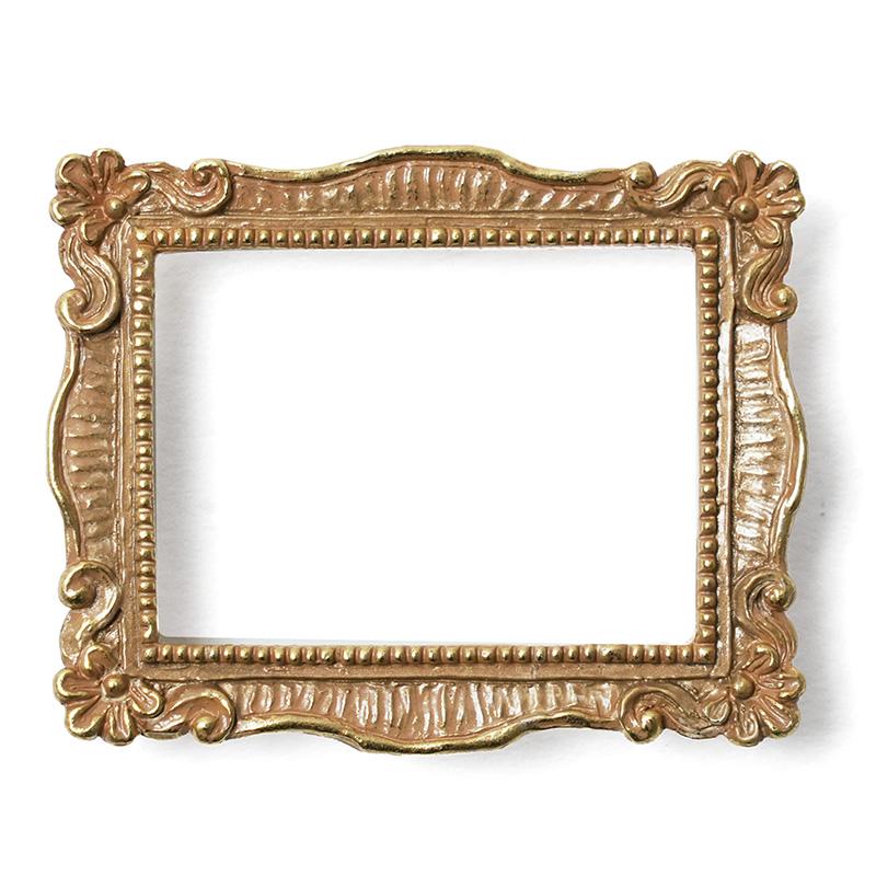 帯留め 額縁 ゴールド アンティーク風 アート ハンドメイド 和装小物