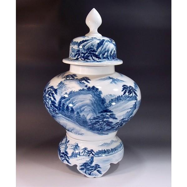 s*a様 有田焼 朱明窯 藤井朱明 染錦金彩獅子蓋