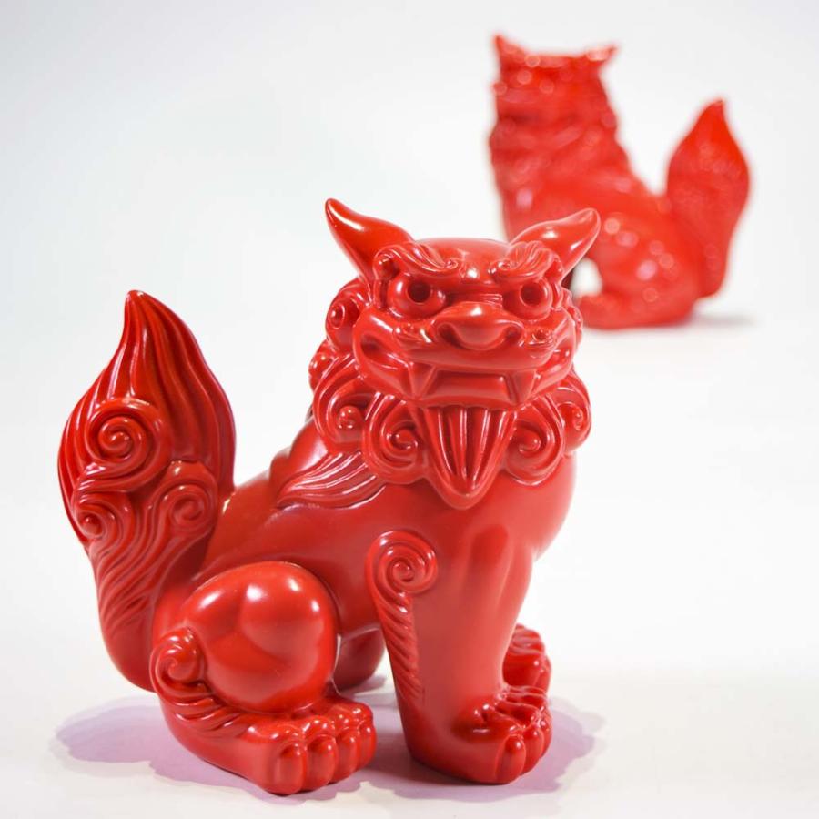 琉球 シーサー 獅子置物 魔除け 古美術 骨董 シーサー 獅子 漆喰 置物