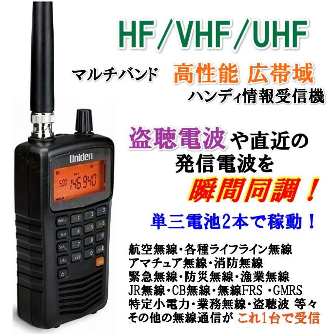 ユニデン社 HF/VHF/UHF マルチバンド 高性能 広帯域 瞬間同調 ハンディ
