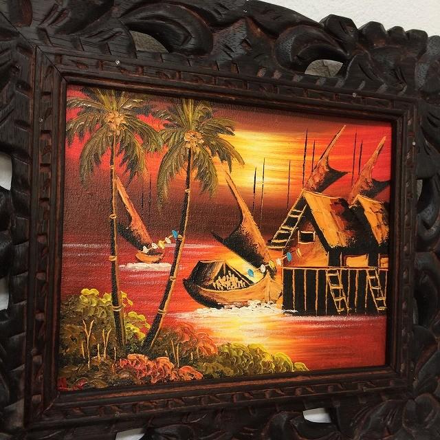 浮彫りの絵画 風景画 約40cm