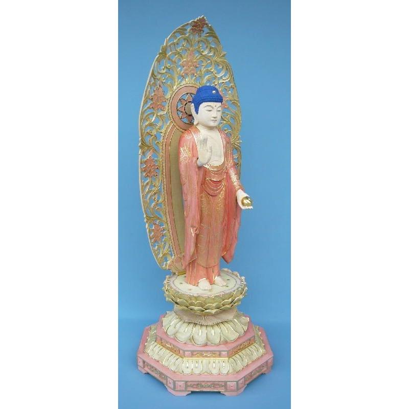 修縁堂】彩繪 瑠璃光薬師仏 仏師手工精彫り 木彫仏像 極上品 仏教工芸