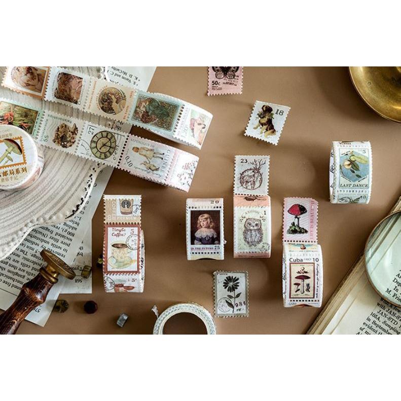 マスキングテープ 花 切手 デザイン 海外 レトロ マステ シール