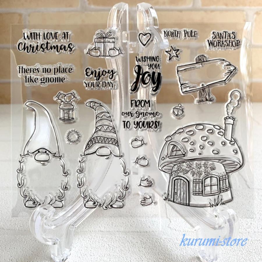 クリアスタンプ カッティングダイ 小人 家 海外 ダイカット型