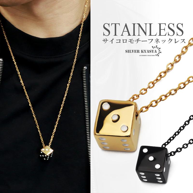 サイコロネックレス ゴールド ブラック 18K GP 金 gold メンズ