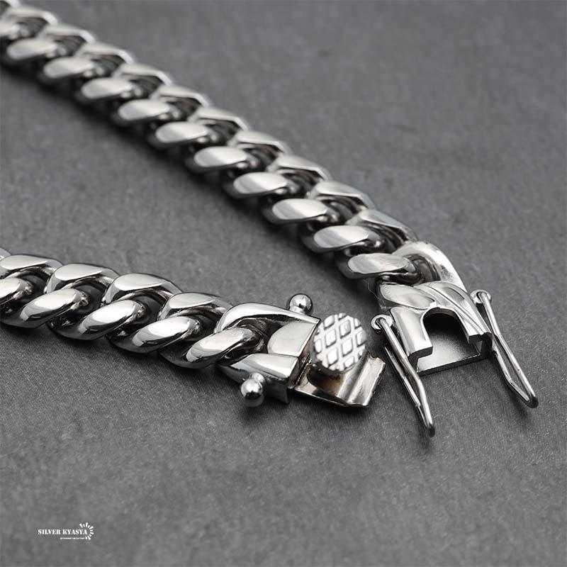 21cm) 316L 幅8mm 細め チェーンブレスレット シルバー ブレスレット