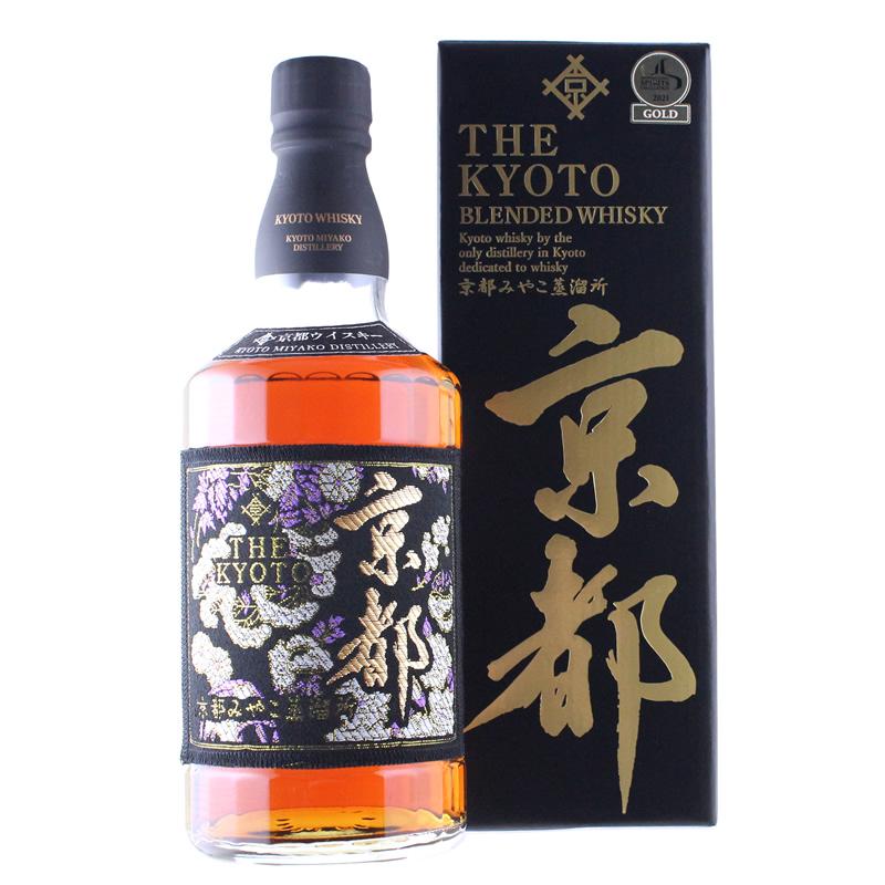 京都ウイスキー 西陣織黒帯（ラベル） 700ml 専用カートン入り : 京都