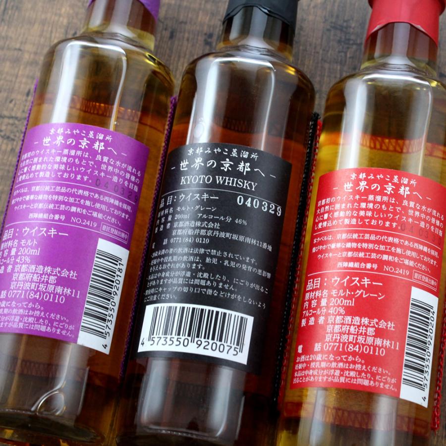 京都ウイスキー ギフト 3本セット 200ml × 3本 京都醸造 送料無料