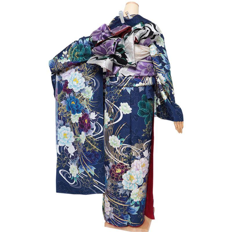 振袖フルセット、正絹振袖、成人式、重ね衿帯揚げ帯締め、西陣袋帯