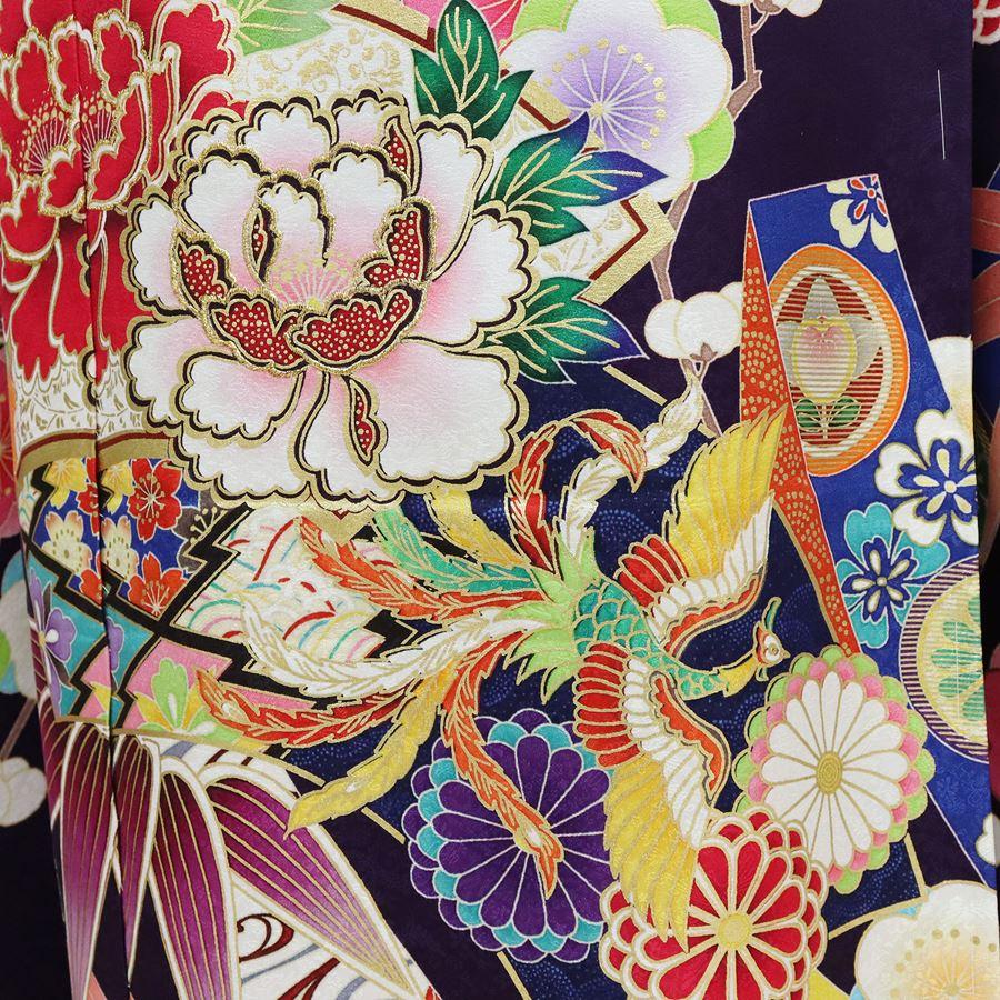 新品 振袖 フルセット 販売 正絹 紫 高級 着物 吉祥 松竹梅 牡丹