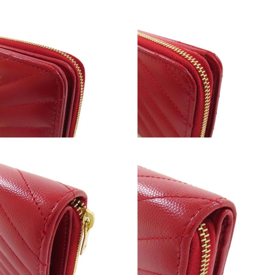 Yves Saint Laurent（イヴ・サンローラン） Vステッチ 二つ折り財布