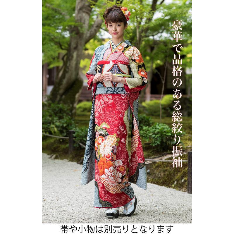 candy 豪華❣️可愛いお振袖です。正絹 合わせ襟 総絞り 紺 【公式通販】