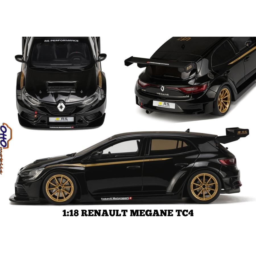 ミニカー 1/18 ルノー メガーヌ 黒色 RENAULT MEGANE MKIV RS TC4 2017