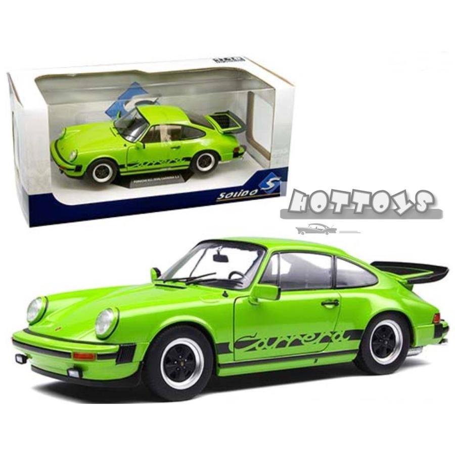 ミニカー 1/18 ポルシェ 911（930）カレラ 3.2 Solido グリーン色 1984