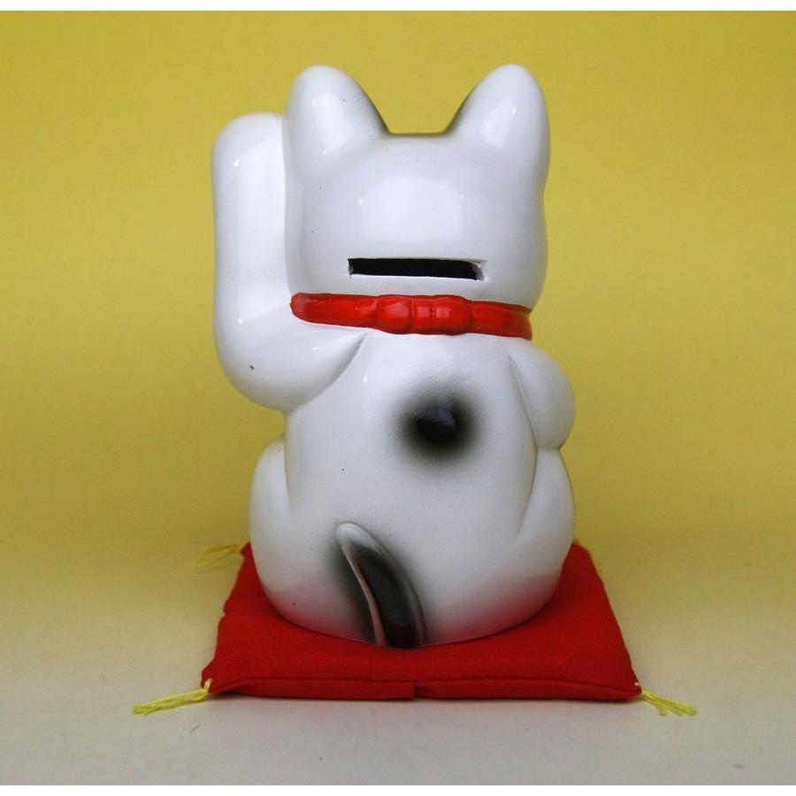 常滑焼 招き猫 4号 文字無し 左手上げ ケース付き : お菓子と和雑貨の