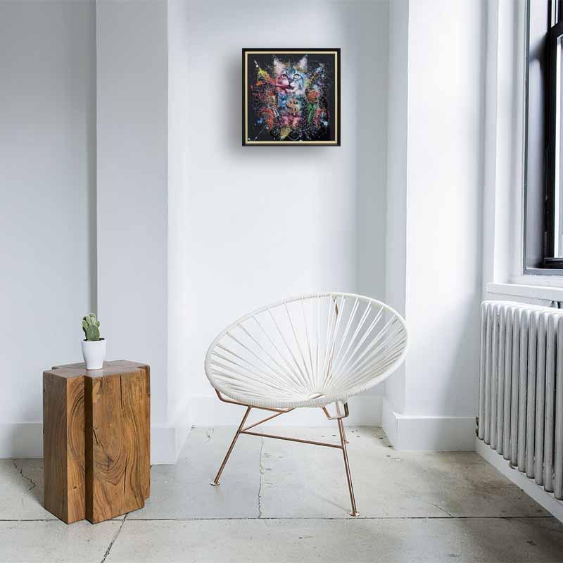 アートフレーム 猫 ファンキーキャット キラキラアート ウォールデコ