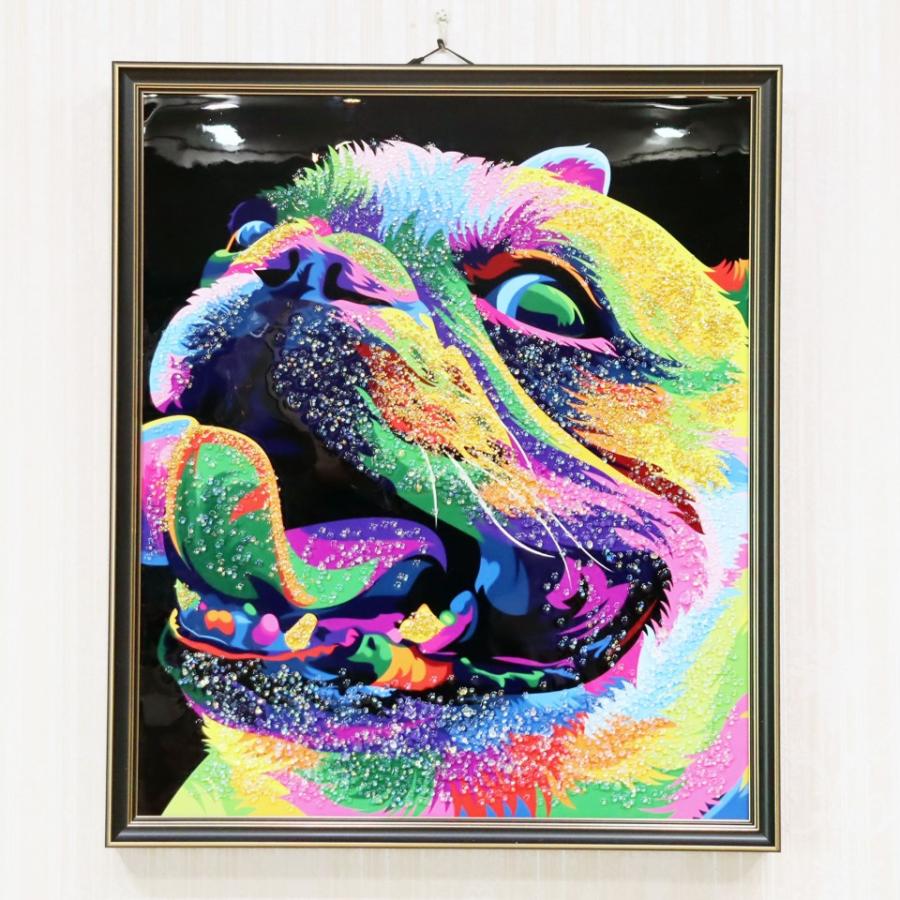 額付き銅版画応用絵画フレンチブルドック