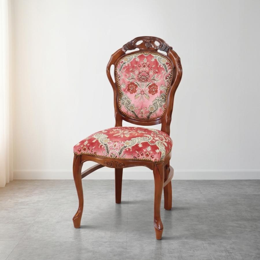 イタリア ダイニングチェア ピンク・金華山 木製 完成品 イス チェア