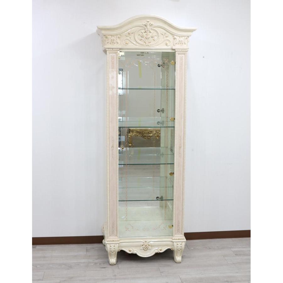 サルタレッリ ヴェルサイユ 1ドア キュリオケース アイボリー ガラス