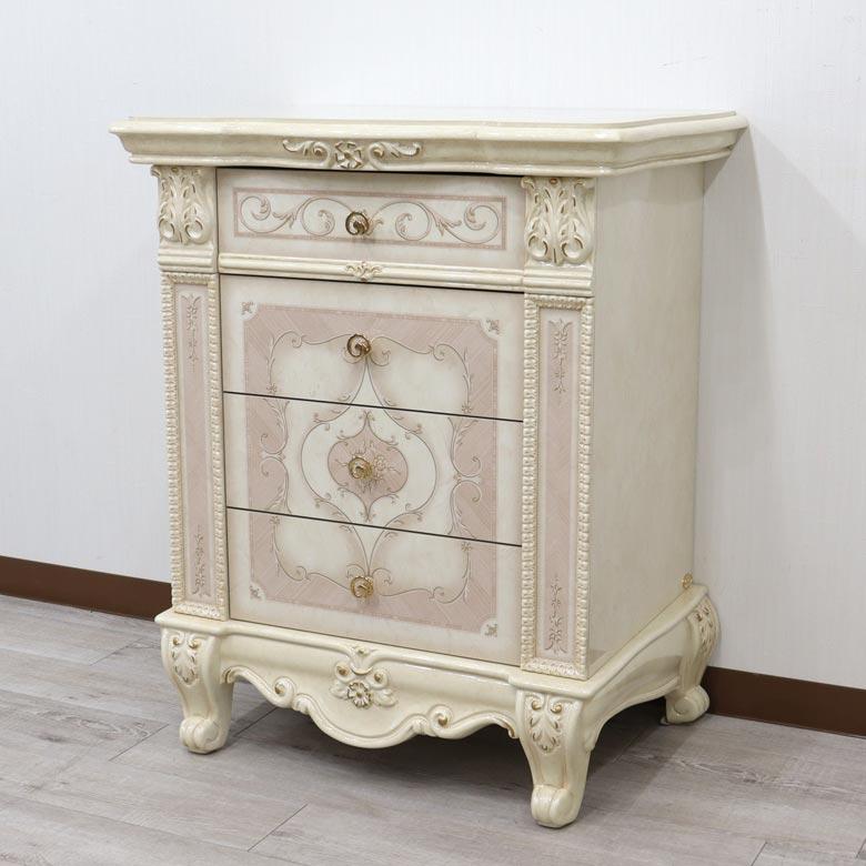 サルタレッリ ヴェルサイユ 4段チェストS アイボリー ローキャビネット