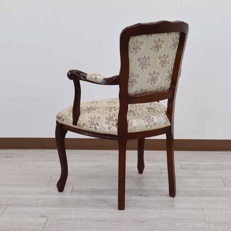 アンティーク 木製チェア 猫足 刺繍 彫刻入り ロココ調 1脚