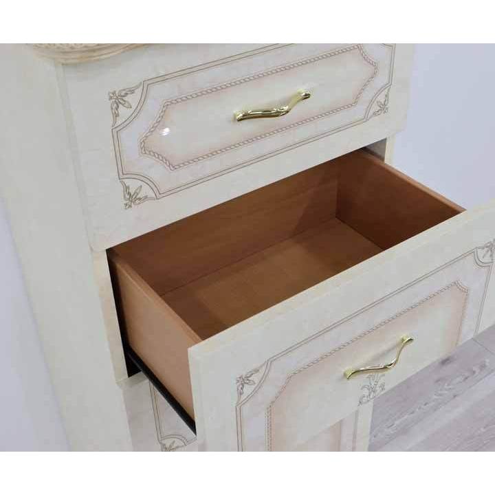 サルタレッリ アマルフィ 5段チェスト アイボリー スリムチェスト