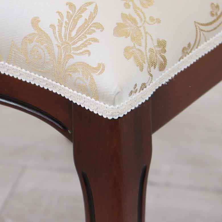 ダイニングチェア イタリア ベージュ 木製 猫脚 完成品 椅子 チェアー