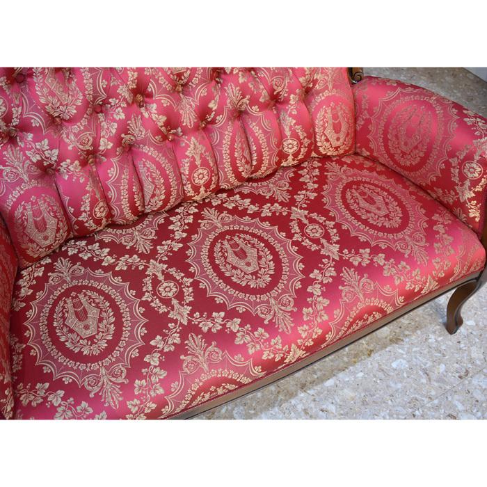 イタリア 二人がけソファ レッド 木製 完成品 サロン ソファー Tlaxco