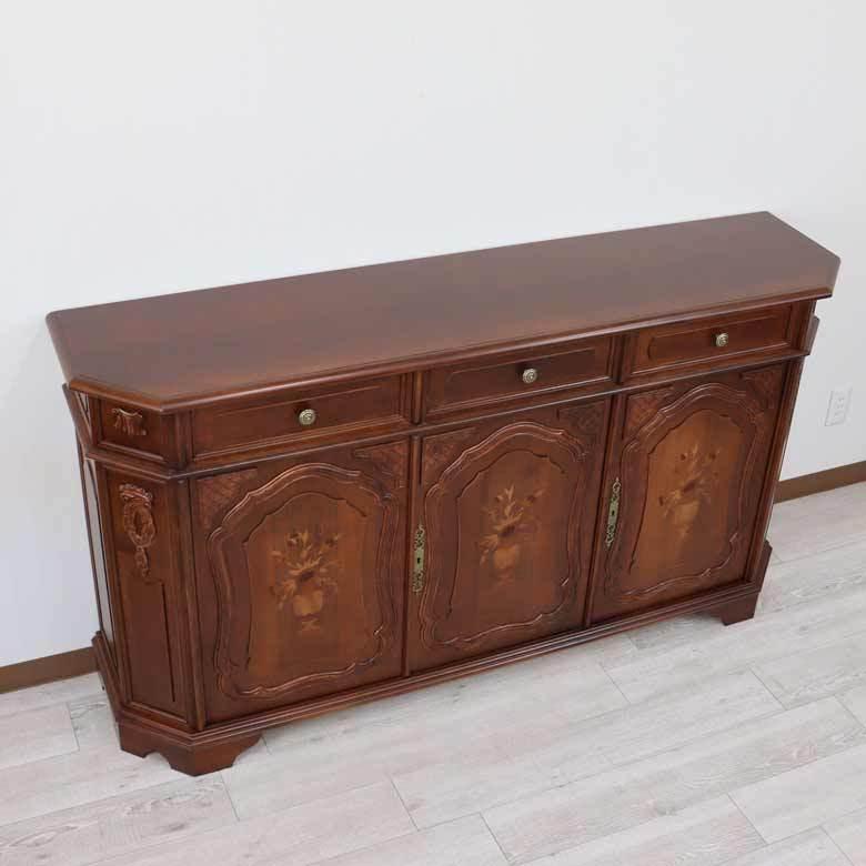 イタリア キャビネット サイドボード 170cm幅 象嵌 アンティーク