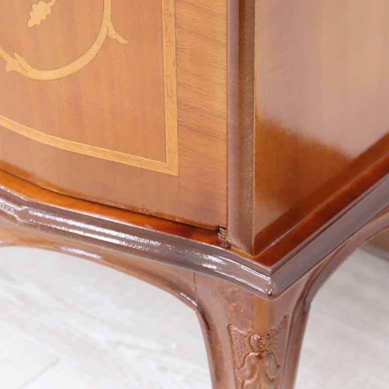 チェスト 木製 象嵌 猫脚 ローキャビネット 88cm サイドボード 119