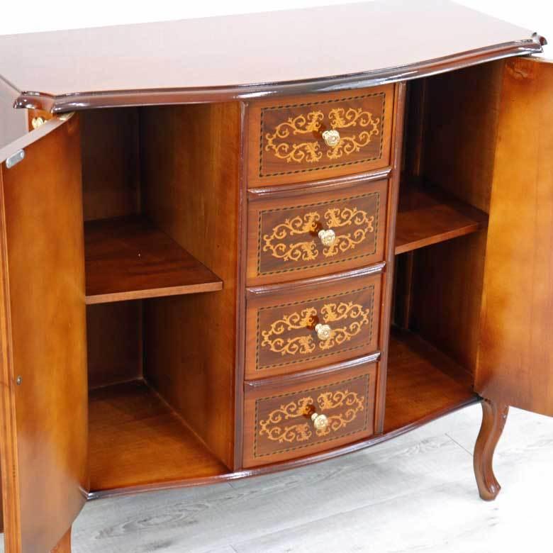 最新 イタリア製 象嵌細工 サイドボード キャビネット コンソール