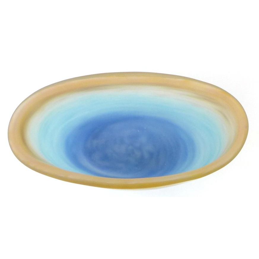 岩田久利 花瓶 花器 朝の海 ブルー系 ガラス(41712) : 堀田商事質店