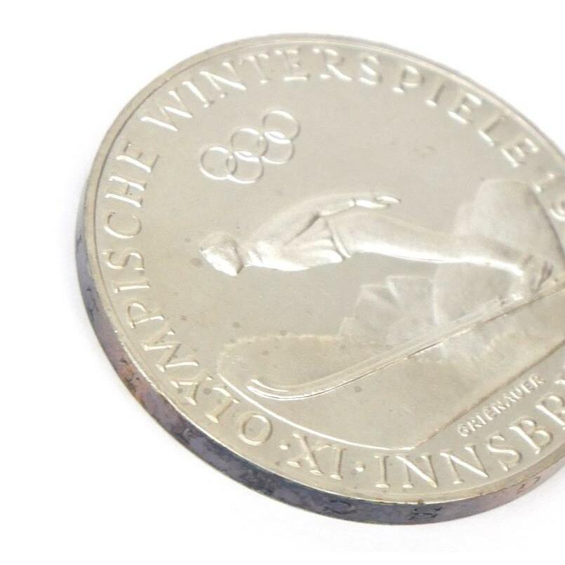 オーストリア インスブルックオリンピック50シリング銀貨 スキー