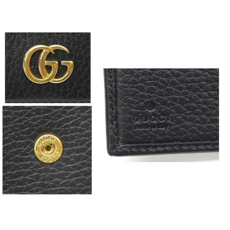 GUCCI（グッチ） GUCCI GGマーモント 二つ折り財布 456122 黒 レザー