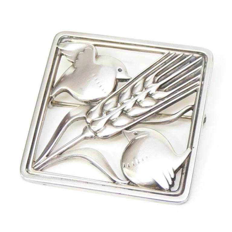 Georg Jensen（ジョージ ジェンセン） ブローチ 麦と小鳥 /シルバー