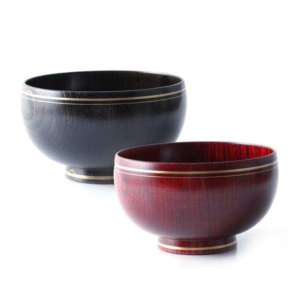 山田平安堂 夫婦椀 金帯 ペアギフト 汁椀 結婚祝い 漆塗り 木製 お椀