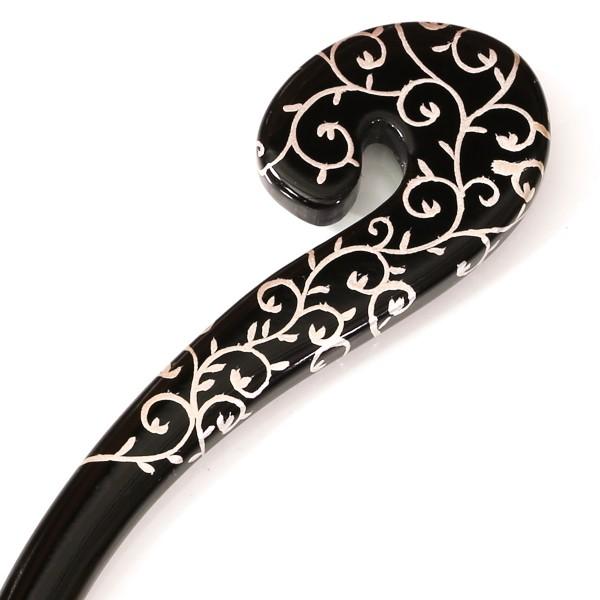 山田平安堂 波かんざし 唐草 簪/和/髪飾り/浴衣 : 漆器 山田平安堂