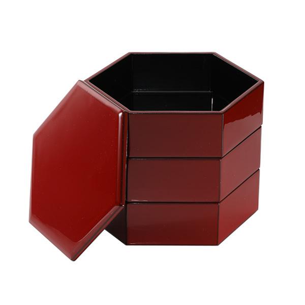 山田平安堂 【送料無料】六角三段小重 朱塗（木箱入） : 漆器 山田平安