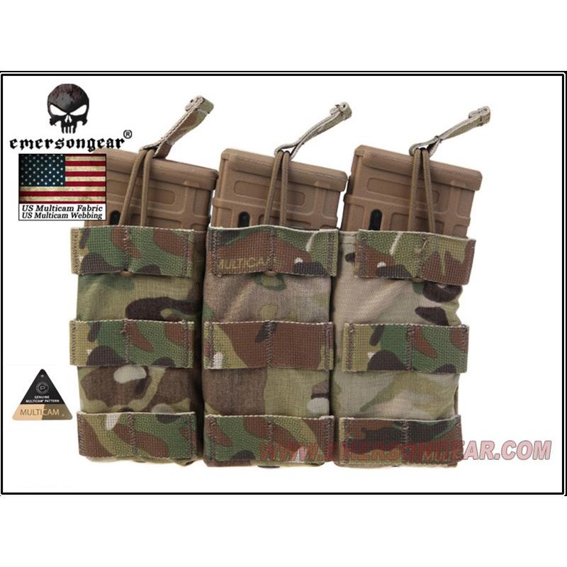EMERSON M4用 オープントップトリプルマガジンポーチ マルチカム MC