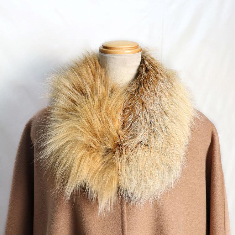 日本製 SAGA サガ ゴールドフォックス ファー マフラー ストレート