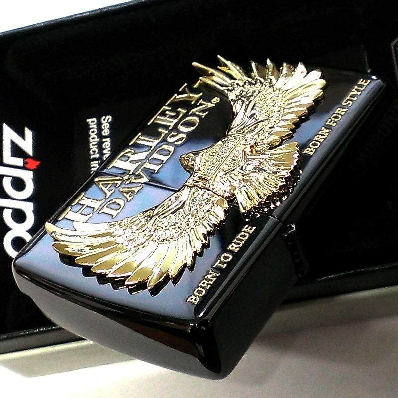 ZIPPO（ジッポー） ハーレー ダビッドソン 黒金 イーグル 鷹 ゴールド