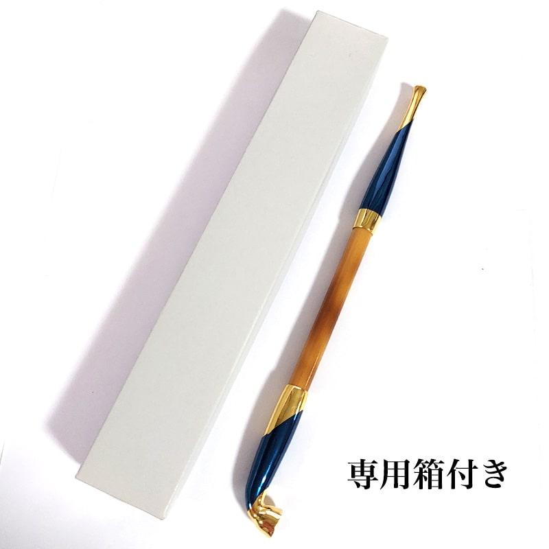 浅草煙管元禄藍金色鍍金 きせる ゴールド ブルー 藍色 喫煙具 TSUGE