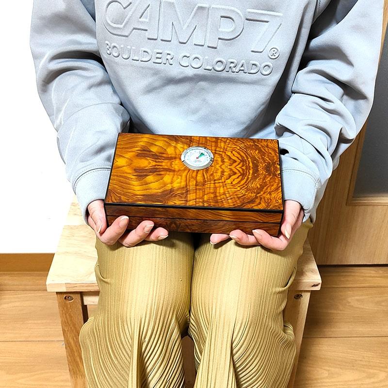 ヒュミドール 葉巻 ミニ シガーボックス 加湿器 湿度計 セット