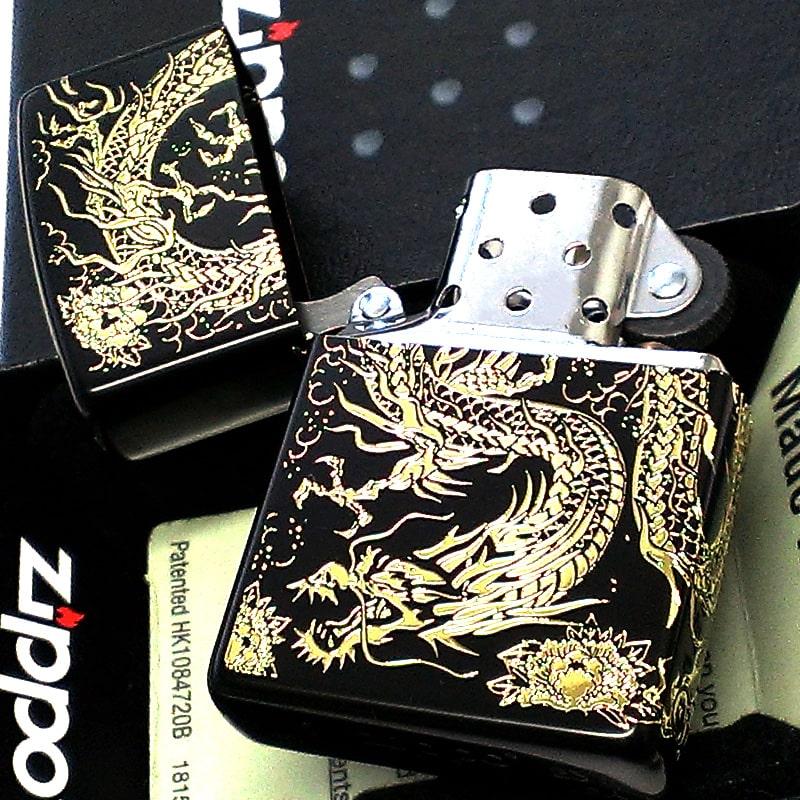 ZIPPO（ジッポー） ジッポ 二面龍 ゴールド&ブラック ライター 2面