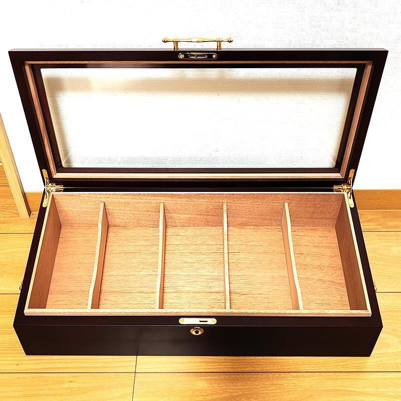 シガーボックス ヒュミドール ウインドウトップ 加湿器付き 葉巻ケース