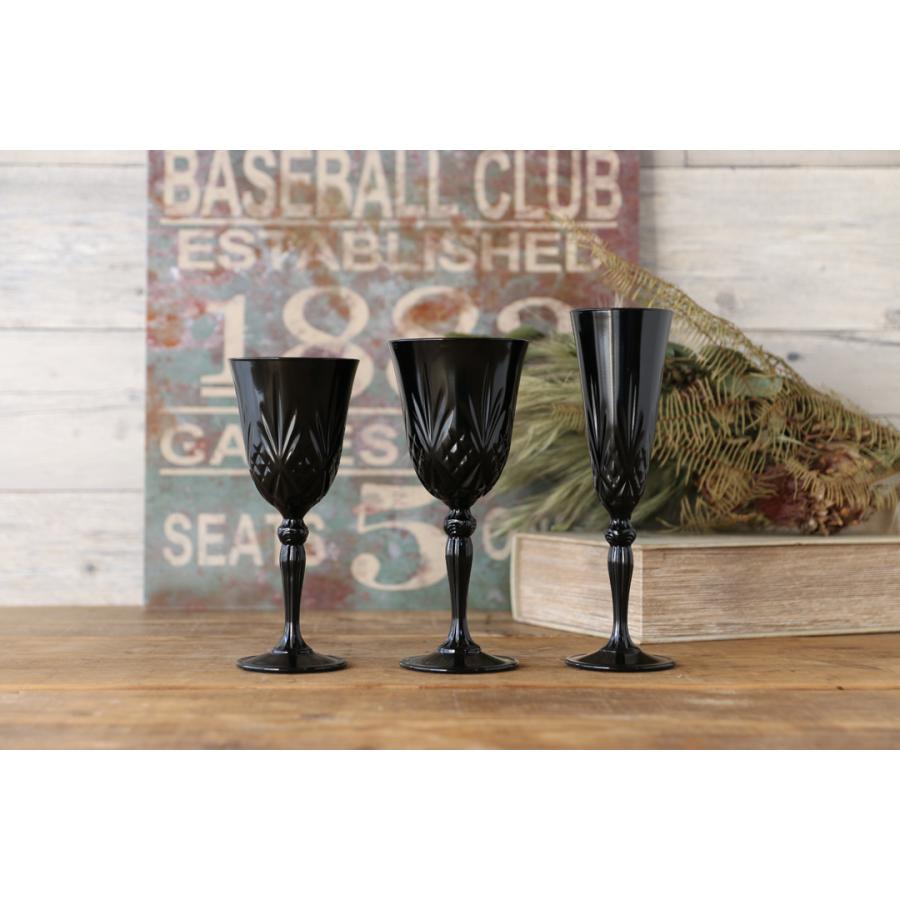 在庫限り／ガラス食器 高台グラス 脚つき ステムグラス 黒 おしゃれ